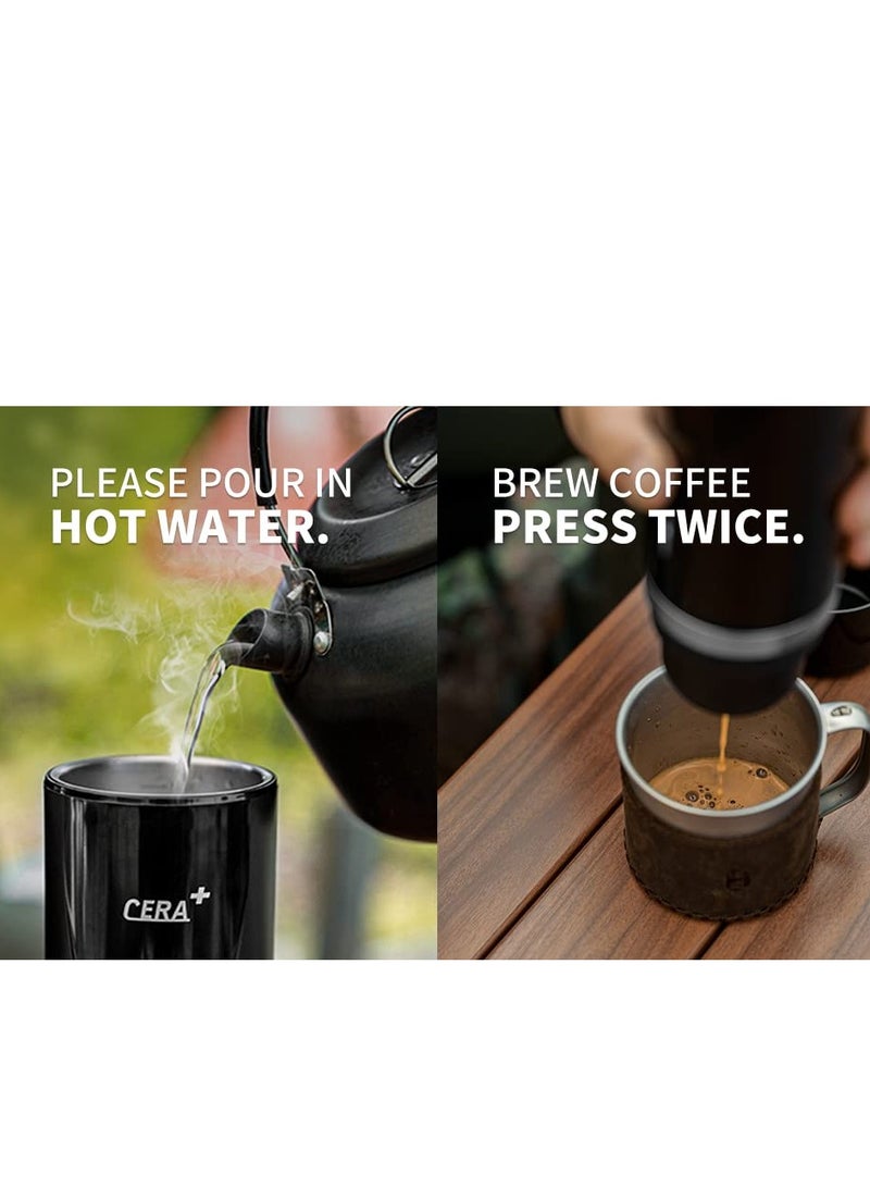 "Portable Electric Coffee Maker, Rechargeable Espresso Machine with 20 Bar Pressure, Compatible with NS Pods & Ground Coffee, Perfect for Travel, Camping, Office, Home - Black" - Image 2
