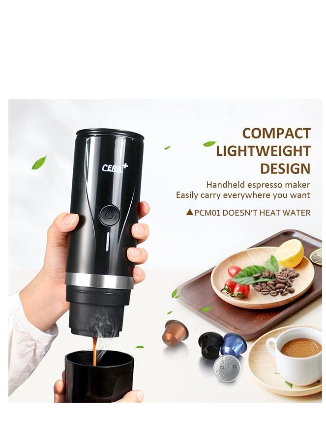 "Portable Electric Coffee Maker, Rechargeable Espresso Machine with 20 Bar Pressure, Compatible with NS Pods & Ground Coffee, Perfect for Travel, Camping, Office, Home - Black" - Image 3