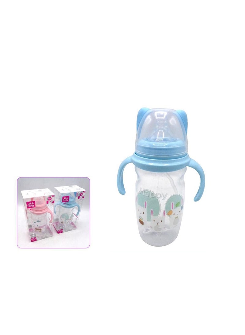 Baby Feeding Bottle PP 330ml with Extra Soft Nipple and Handle - Assorted Color