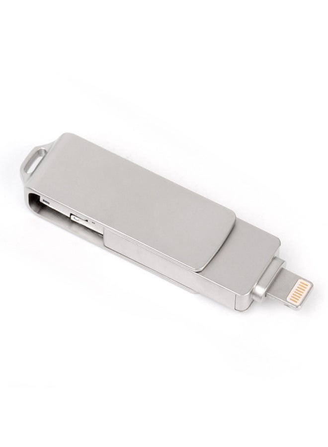 Mobile Phone U Disk OTG Three-in-one Metal Rotating USB For Apple Android Lettering LOGO Gift 32GB 1TB-Color:Silver-Capacity:64GB - Image 5