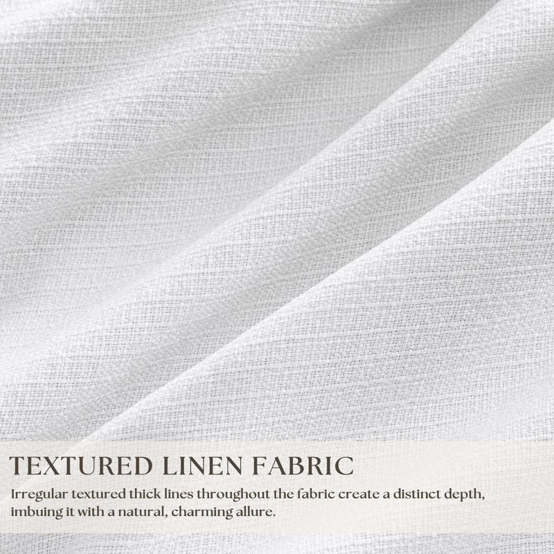 TWODRAPES Pinch Pleated Blackout Curtains 102 Inches Long for Bedroom 100% Black Out Thick Linen Dual Layer Pinch Pleat Drapes with Back Tab Farmhouse Country Snow White 102 Inch Curtain for Dining Living Room - Image 3