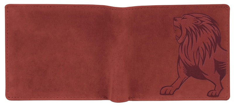 URBANFOREST محفظة جلدية حمراء عتيقة للرجال من ليو - Image 5