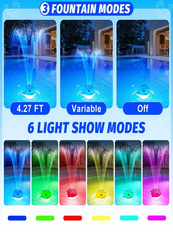 ChlorStar Floating Pool Fountain with Remote, Whale Pool Fountain with Lights, Rechargeable Pool Water Fountain, above Ground Pool Fountain Waterfall, Swimming Pool Fountains for Inground Pool-1PC - Image 4
