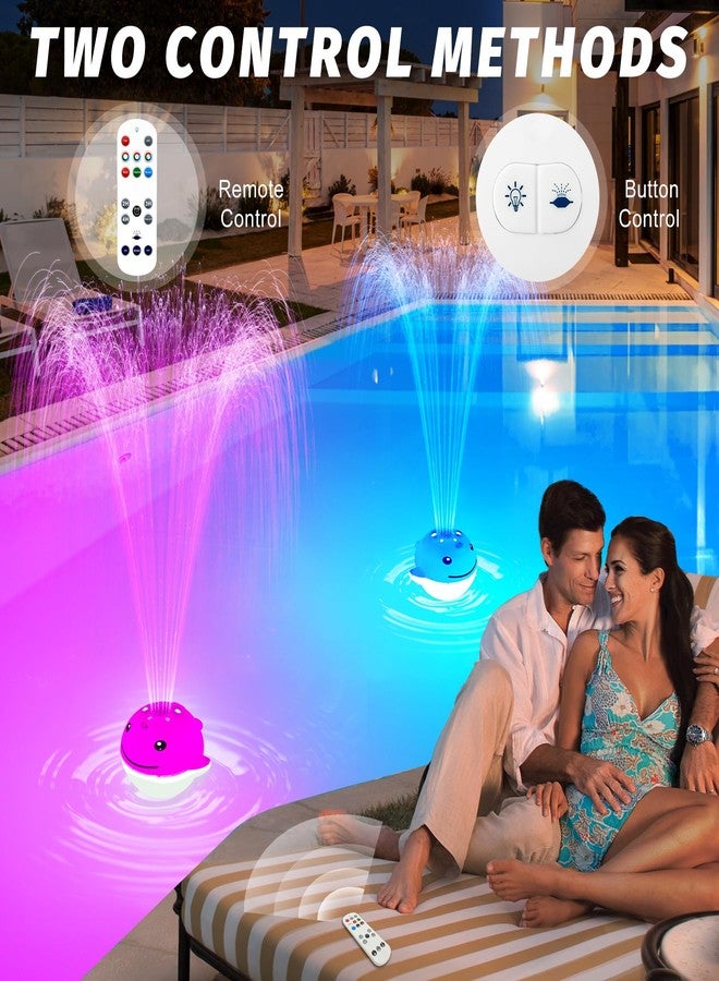 ChlorStar Floating Pool Fountain with Remote, Whale Pool Fountain with Lights, Rechargeable Pool Water Fountain, above Ground Pool Fountain Waterfall, Swimming Pool Fountains for Inground Pool-1PC - Image 3
