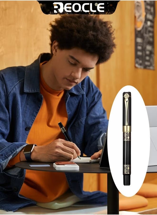 ريوكل الأعمال المعدنية نافورة القلم الرجعية الكلاسيكية نمط القلم هدية الكتابة على نحو سلس الكتابة القلم الخط اللوازم للتوقيع مكتب المدرسة هدية اللوازم - Image 2