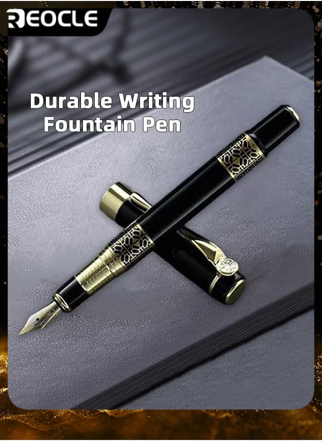ريوكل الأعمال المعدنية نافورة القلم الرجعية الكلاسيكية نمط القلم هدية الكتابة على نحو سلس الكتابة القلم الخط اللوازم للتوقيع مكتب المدرسة هدية اللوازم - Image 1