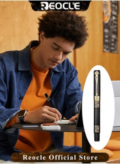 REOCLE Business Metal Fountain Pen Retro Classic Style Pen Gift Smooth Writing Pen Calligraphy Pen for Signature School Office Gift Supplies  - Image 2