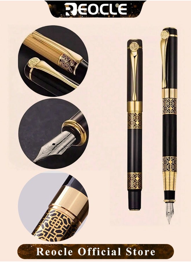 REOCLE Business Metal Fountain Pen Retro Classic Style Pen Gift Smooth Writing Pen Calligraphy Pen for Signature School Office Gift Supplies  - Image 5