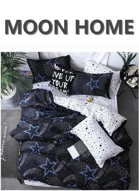 King/Queen/Single size Soft and Breathable Microfiber Hypoallergenic Beautiful Design Duvet Cover Set ,set includes 1 Comforter Cover, 1 Fitted Bedsheet, 4 Pillowcases