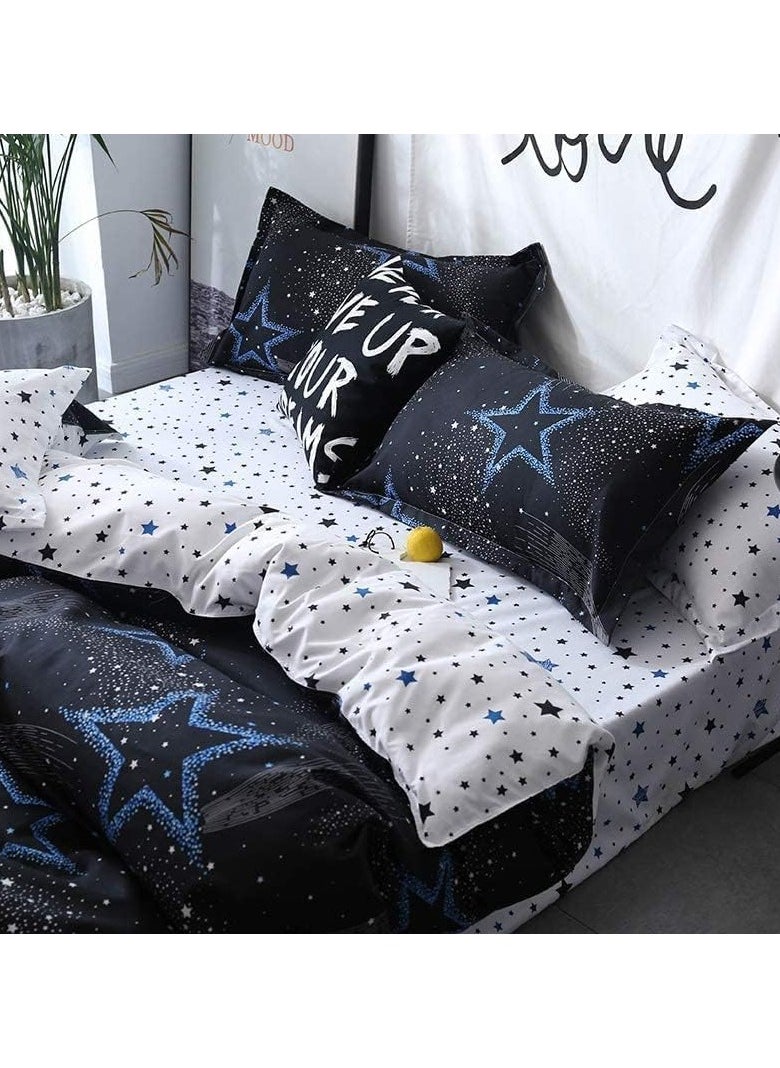 MOON HOME - King/Queen/Single size Soft and Breathable Microfiber Hypoallergenic Beautiful Design Duvet Cover Set ,set includes 1 Comforter Cover, 1 Fitted Bedsheet, 4 Pillowcases - Image 1