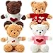 Glimin 4 Pcs Stuffed Bear Animals Toys with Doll Clothes 12 Inch Cute Plush Bear Gifts with Removable Sweater Hoodie for DIY Plush Dolls Change Clothes Birthday Graduation GiftValentine - Image 2