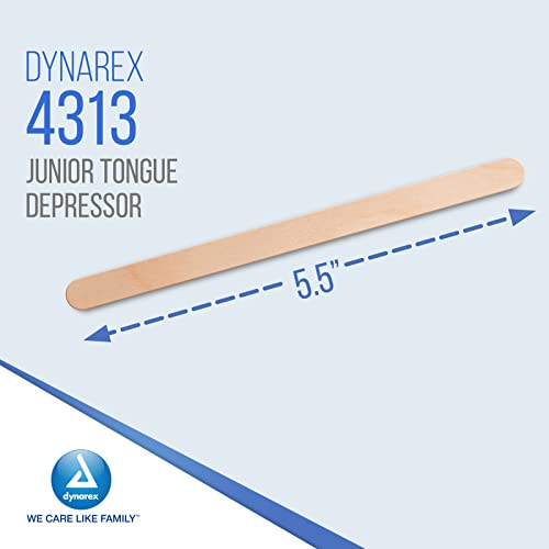 Dynarex Tongue Depressors, Sterile, 5.5" Junior-Sized Length, Made from Beige Birch Wood, Comes in Peel-Down Patches, 1 Box of 100 - Image 2