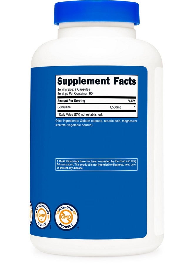 Nutricost L-Citrulline 1500mg, 180 Capsules - 750mg Per Capsule, Gluten Free, Non-GMO, Packaging May Vary - Image 5