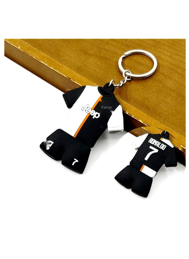 Generic Barcelona/Messi/Juve/Cristiano Ronaldo/Paris/Chelsea/Real Madrid Shirt Jersey Keychain Accessory Pendant Bag Chain Car Keychain Creative Gift for Unisex 
