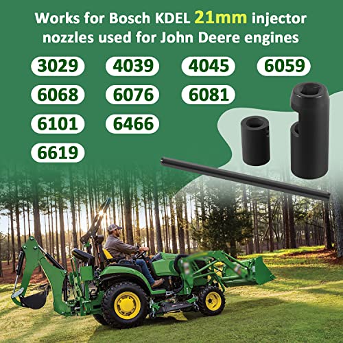 Bonbo JDE92 Injector Socket Tool, 7458 21 mm Injector Nozzle Socket, Replacement for John Deere Engines Equipped with Robert Bosch KDEL Injectors - Image 3