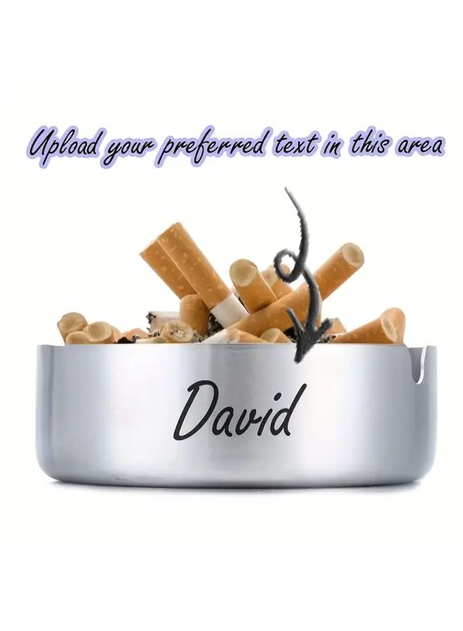 Personalized Golden Ashtray Custom Name Engraved Heavy Duty Oval Smoking Holder With Case Like Lid Ideal Gift For Dad Husband Boyfriend Add Your Name - Image 1