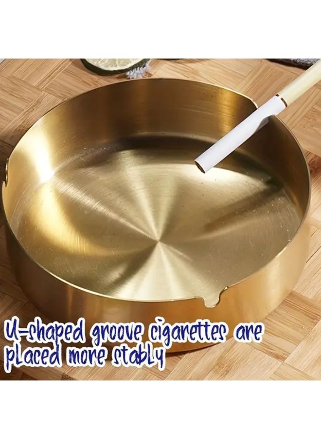 Personalized Golden Ashtray Custom Name Engraved Heavy Duty Oval Smoking Holder With Case Like Lid Ideal Gift For Dad Husband Boyfriend Add Your Name - Image 2