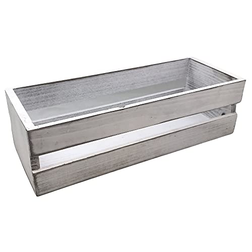Oojami 3 Pack Wood Craft Crate Caddy Set | Nesting, wood crates for display, wooden boxes for crafts, decorative wooden crate, Wood box storage crate, centerpieces for Home, bathroom (Rustic White) - Image 5
