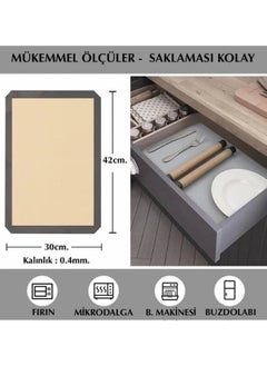 2 Pieces Gray Color Silicone Middle Edge Glass Fiber Fireproof Non-Stick Baking and Dough Rolling Mat 40*30