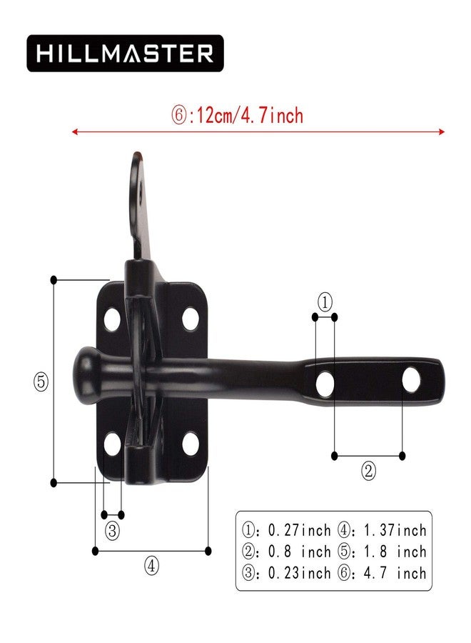 HILLMASTER Self Locking Gate Latch for Wooden Fence Heavy Duty,Gravity Lever Fence Door Latches with Steel Spring Cable Pull String Gate Hardware Gate Lock for Outdoor Secure Pool,Garden,Black Finish - Image 4