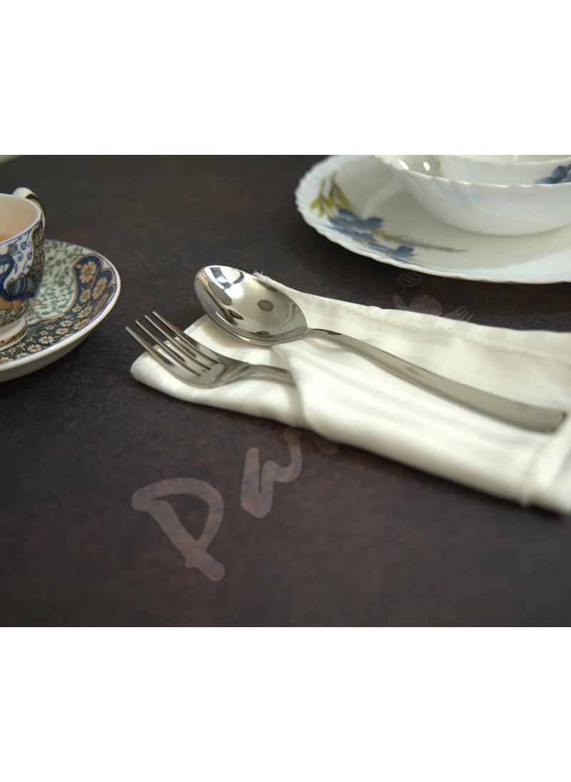 Parage - Parage Stainless Steel Spoon Set Fork Set 12 Pieces for Tea Coffee Sugar Condiments Spices Set of 12 Contains Spoons Set of 6 Spoon and Fork Set of 6 Mirror Polished - Image 1