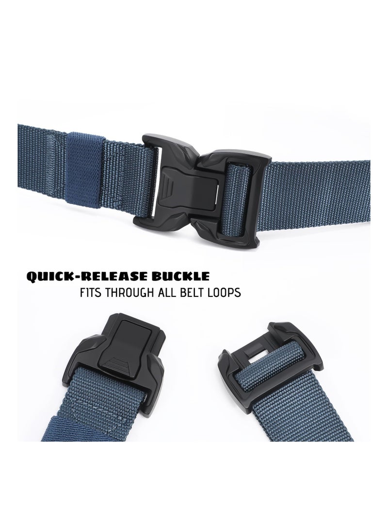 Excefore Men's Tactical Belt, Nylon Military Web Belts for Men with Black Buckle for Cargo Shorts  - Image 2