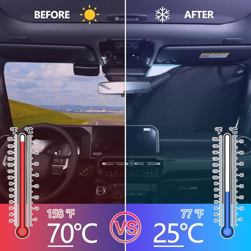 Qiosreui Front Windshield Sunshade for Land Cruiser Prado 250 2024-2025 Windshield Sun Shade Sun Visor UV Blocker Privacy Protector Custom Sunscreen Heatshield Keep Your Car Cooler Resilient & Expeditious - Image 3