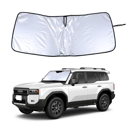 Qiosreui Front Windshield Sunshade for Land Cruiser Prado 250 2024-2025 Windshield Sun Shade Sun Visor UV Blocker Privacy Protector Custom Sunscreen Heatshield Keep Your Car Cooler Resilient & Expeditious - Image 1