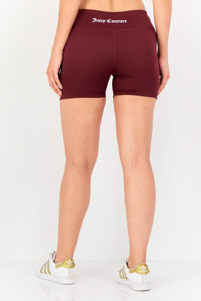 Juicy Couture Women Sportswear Fit Training Shorts, Wine Purple - Image 4