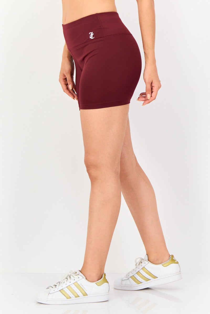 Juicy Couture Women Sportswear Fit Training Shorts, Wine Purple - Image 3