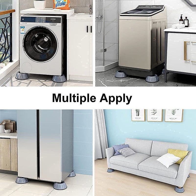 Niralasa Niralasa Washer Dryer Anti Vibration Pads with Suction Cup Feet Fridge Washing Machine Leveling Feet Anti Walk Pads Shock Absorber Furniture Lifting Base4 Piece - Image 4