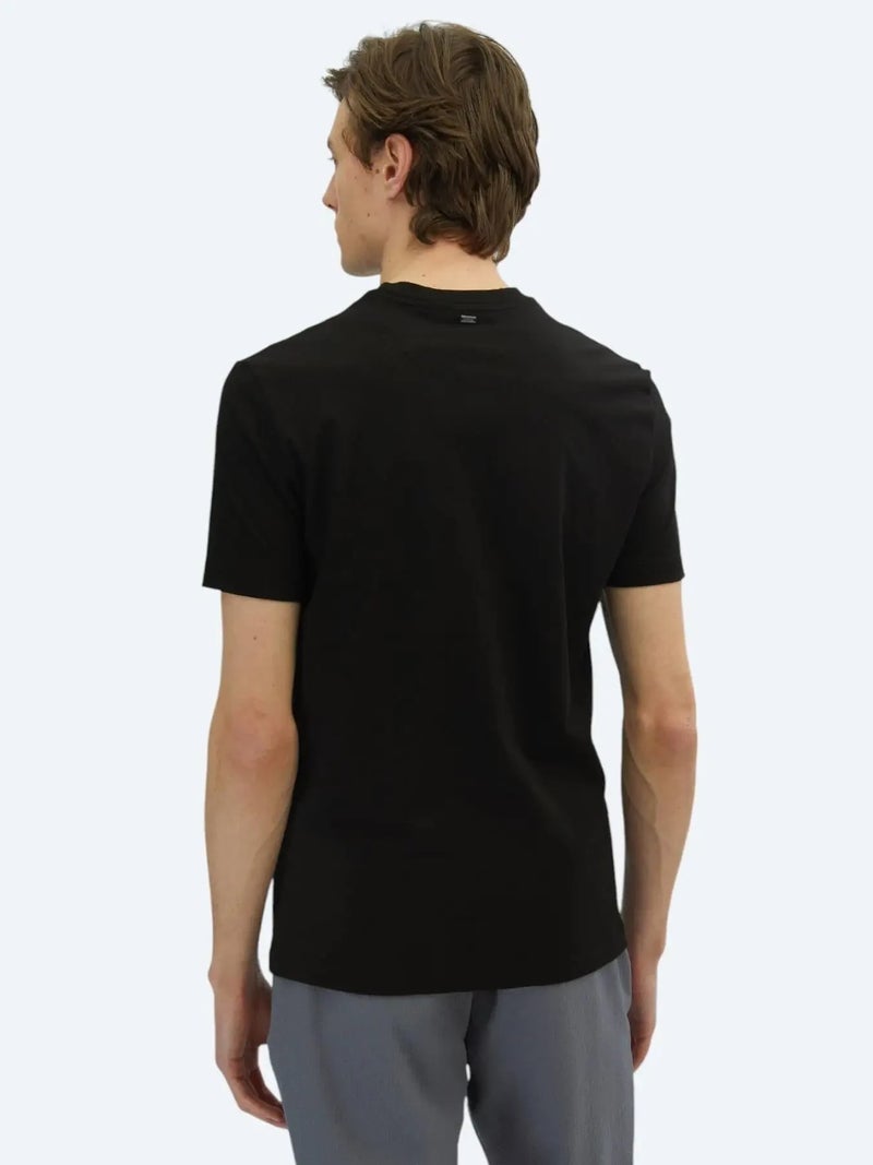 Kip Black Printed Crew Neck 100% Cotton T-Shirt - Image 5