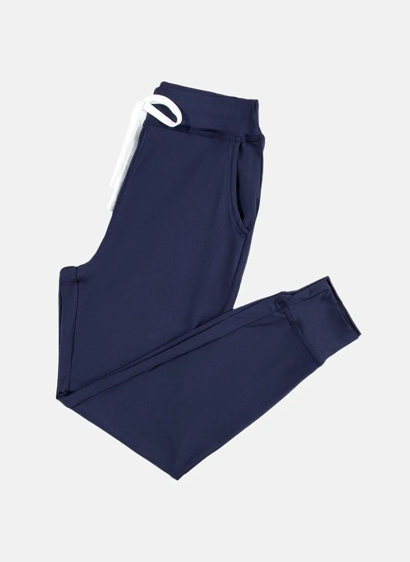YUNIQEE Navy Blue Plain Jogger Trouser