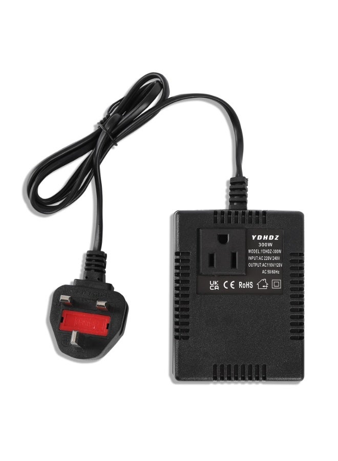 300W Step Down Transformer, 220 v to 110v (UK Plug) Voltage Converter, Travel Power Adapter for WIFI, POS Machine, Power Bank, Hair Straightener, TVs, Laptops - Image 1