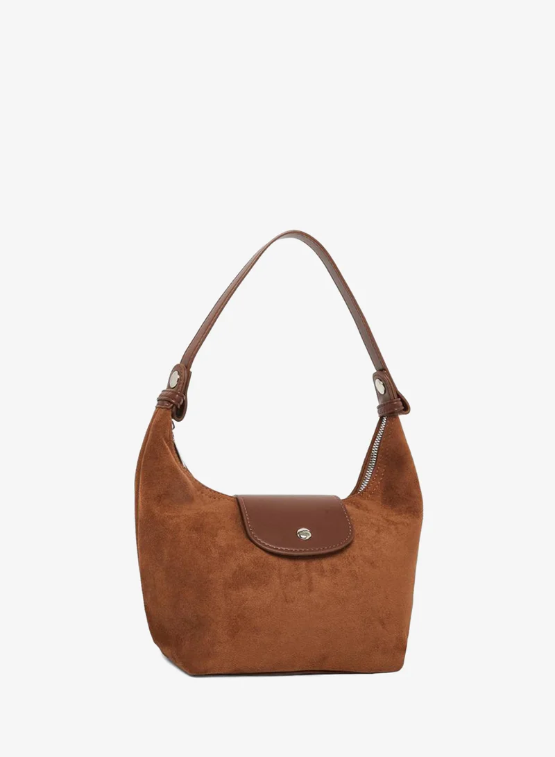 Styli Brown Suede Hobo Bag