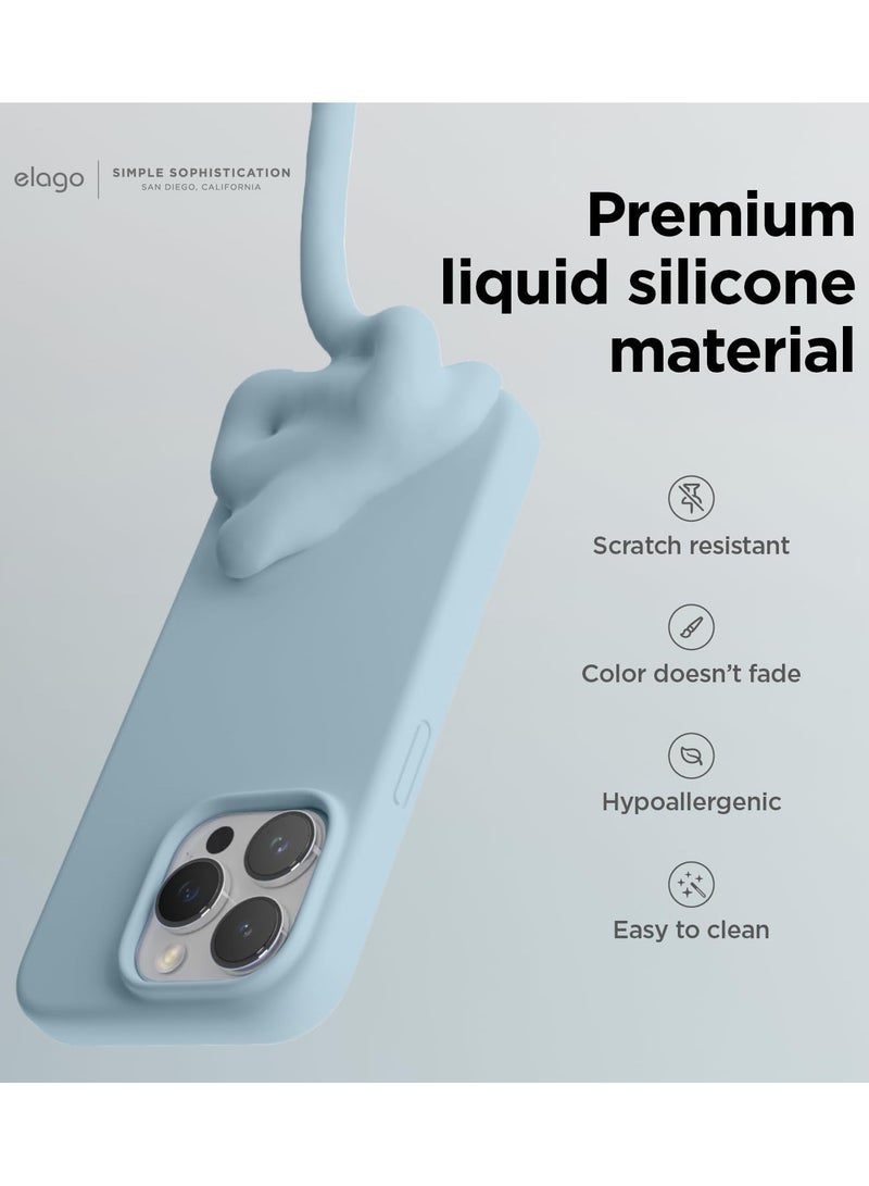elago Liquid Silicone for iPhone 15 PRO case cover Full Body Protection, Shockproof, Slim, Anti-Scratch Soft Microfiber Lining - Sky Blue - Image 4