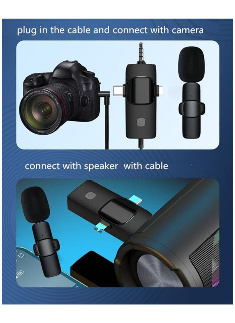 Anmi - Wireless Lavalier Microphone compatible with iPhone, Laptop, Computer, Android Phone, Camera – 3 in1 Wireless Receiver+ Mics for Podcast, Video Recording (3in1+2mics) - Image 1