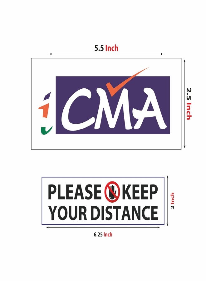 Anne Print Solutions® CMA Stickers for Car Updated 2024 Logo & Please Keep Your Distance Sticker with Front Side Gumming for Car Combo Pack of 4 Pcs Multicolour (for CAR) - Image 2