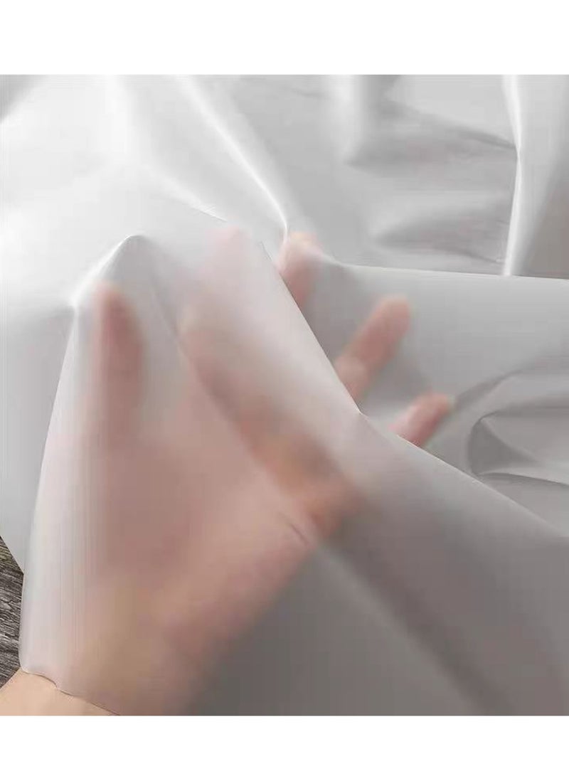 Waterproof Semi-Transparent Frosted Tablecloth, Soft PVC Oil-Proof Heat-Resistant Dining Table Cover, Easy to Clean, Reusable Large Area Plastic Table Protector for Daily Meals & Gatherings(1.5*1.5m/1.5m*2.5m)  - Image 1