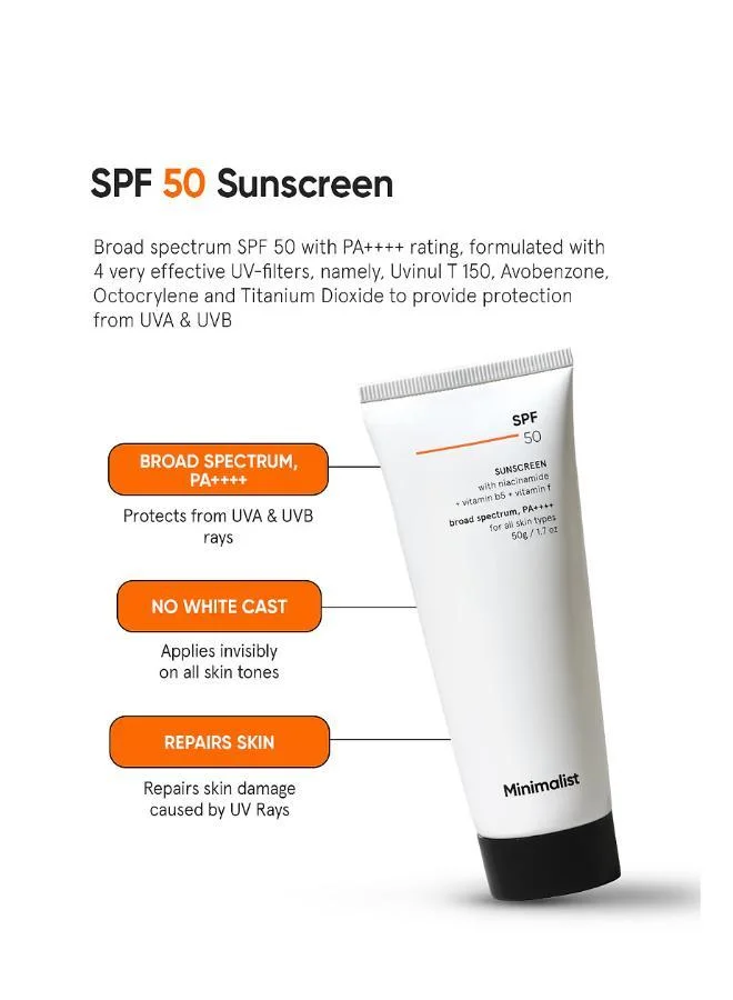 Minimalist Skincare SPF 50 Face Sunscreen