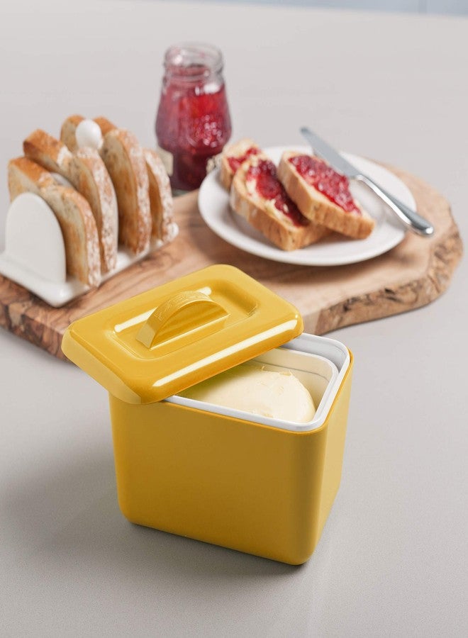 Zeal Melamine Double-Walled Insulated Butter Dish with Lid-Mustard - Image 2