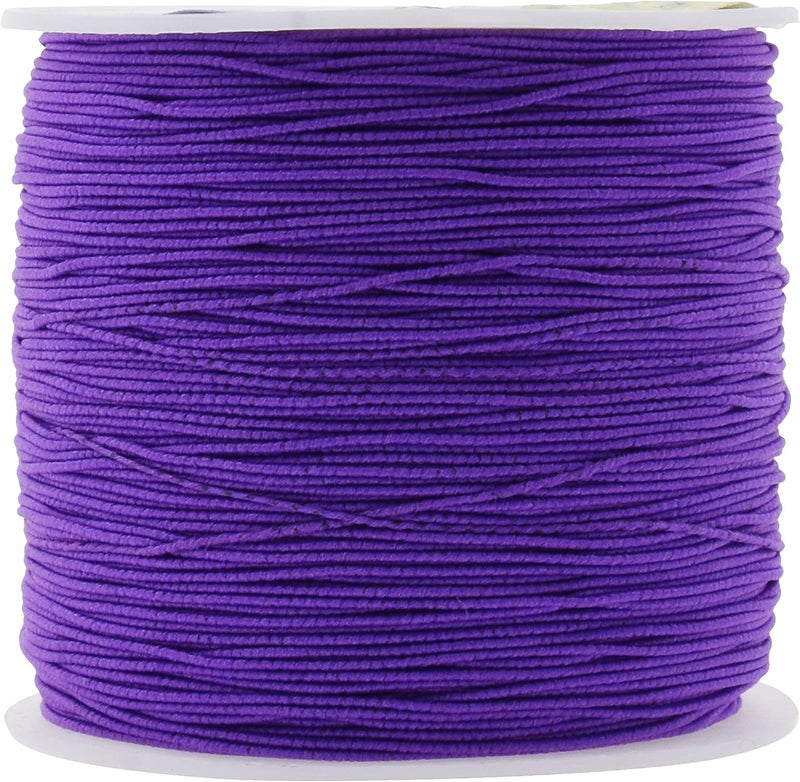 Mandala Crafts Purple Shirring Elastic Thread for Sewing, Knitting, Smocking, and DIY Crafts - 87 Yards 0.6mm Fine Thin Stretch Thread for Sewing Machines - Image 1