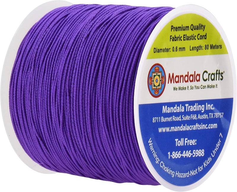 Mandala Crafts Purple Shirring Elastic Thread for Sewing, Knitting, Smocking, and DIY Crafts - 87 Yards 0.6mm Fine Thin Stretch Thread for Sewing Machines - Image 2