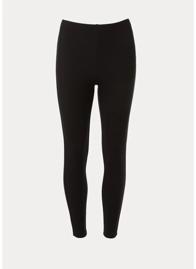 Matalan Black Ottoman Stitch Ribbed Leggings