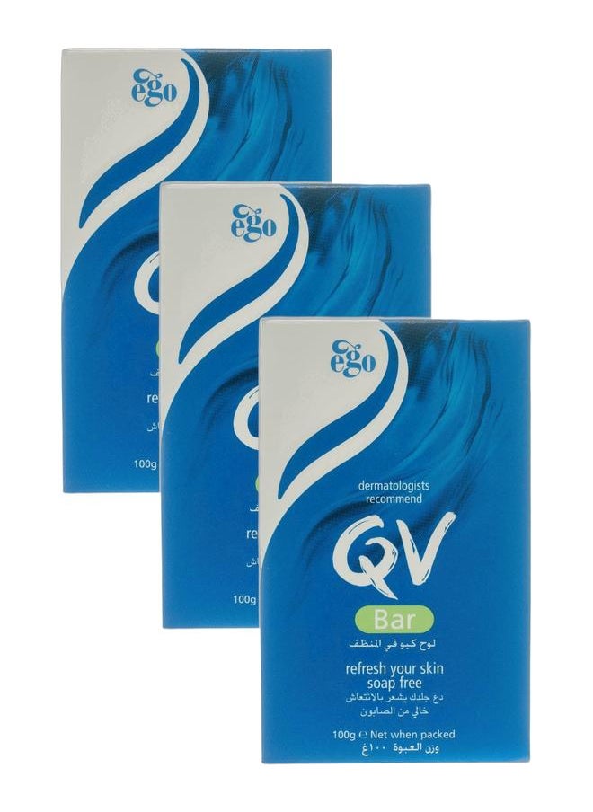 QV QV Cleansing Bar 100 g - Pack of 3  - Image 1