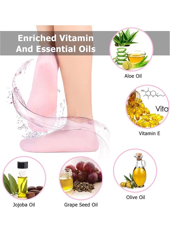 HY - Waterproof Silicone Socks for Women, Moisturizing Foot Socks, Soft Gel Socks, Aloe Socks, Women Spa Pedicure Socks for Repairing Dry Feet, Cracked Heel and Softening Rough Skin, Calluses - Image 1