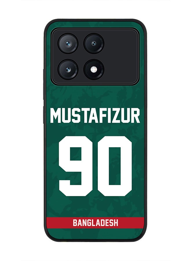 Stylizedd Rugged Black Edge Case for Xiaomi Poco X6 Pro, Slim fit Case Thin Cover -  Team Bangladesh Mustafizur Rahman, Jersey No 90 - Image 1