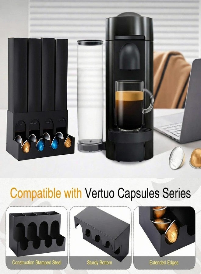 BrightRow Pods Holder Compatible with NespressoVertuo Freestanding Countertop Capsules Pod Holder, Holds 4 Box Sleeves, with Non Slip Steel Base, Holds 40 Coffee Pods Dispenses 4 Flavors - Image 3