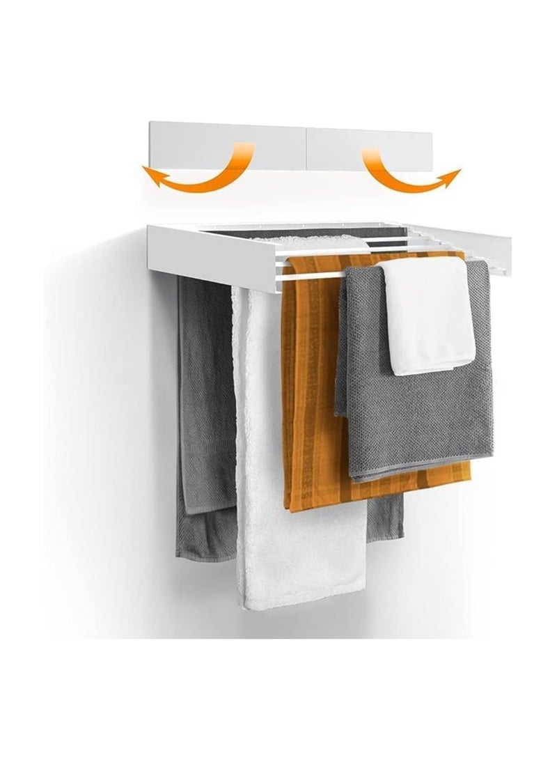 N.S STeel Folding Clothes Drying Rack Wall Mounted Magic Retractable Drying Rack 30kg Capacity  with Wall Mold and Long Screwdriver - Image 2