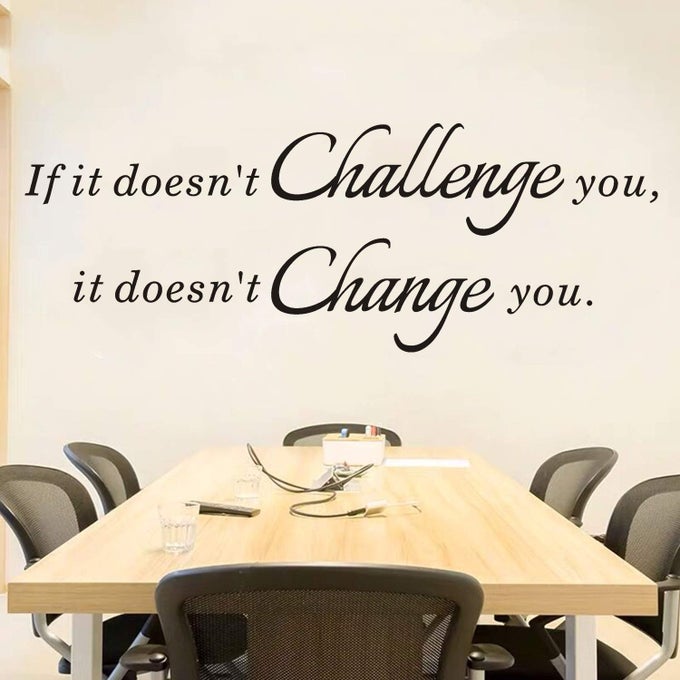 INSPIRATIONAL WALL DECALS WALL DECALS FOR OFFICE MOTIVATIONAL GYM QUOTES WORKOUT CLASSROOM FITNESS HOME ART DECOR VINYL STICKERS IF IT DOESNT CHALLENGE YOU IT DOESNT CHANGE YOU 23X85